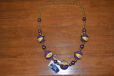 LA Lakers Team Fashion Beads Necklace w/ Lakers Balls - One Size - New 