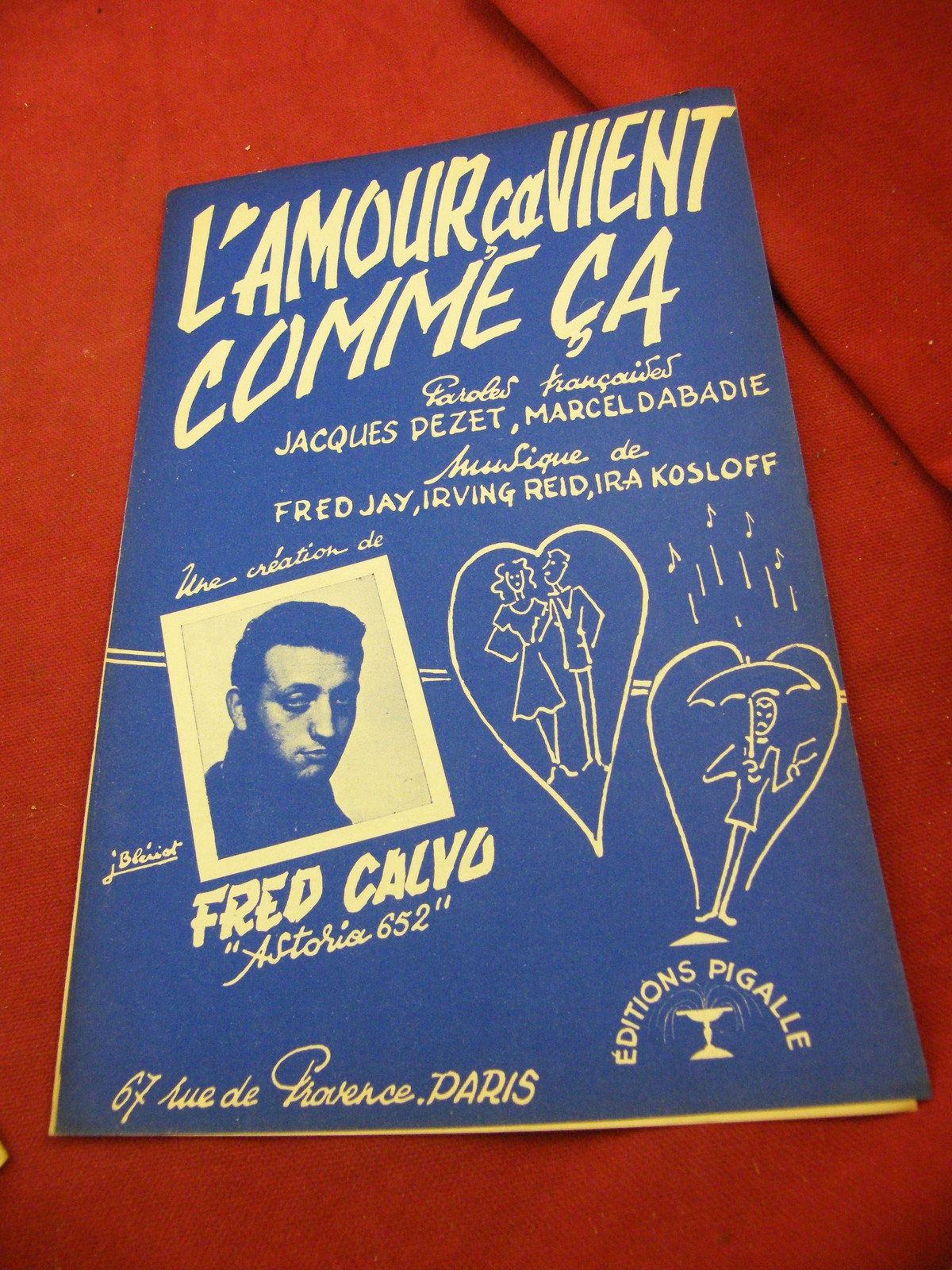 Partition L'Amour Ça Vient Comme Ça Fred Calvo Dabadie