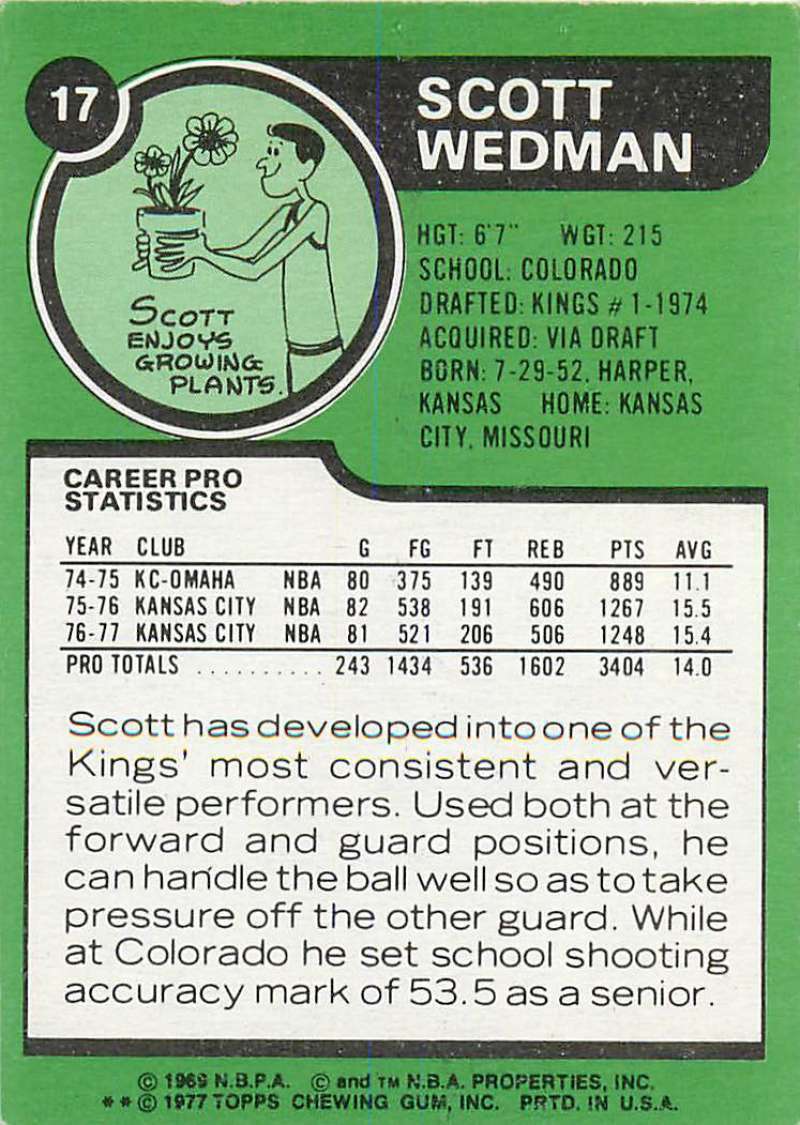 197778 Topps 17 Scott Wedman EX Excellent eBay