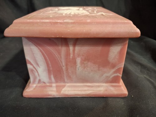Vintage Robert Nemith Pink Incolay Soapstone Jewelry Box Trinket Box Seashells - Picture 6 of 9