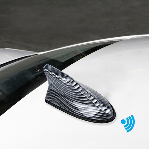 Black Shark Fin Roof Antenna Aerial FM/AM Radio Signal Decor Car Trim Universal - Imagen 12 de 12