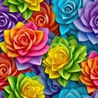 40x Rainbow Flower Peel and Stick Tiles Vinyl Sticker Stairs Bathroom Kitchen