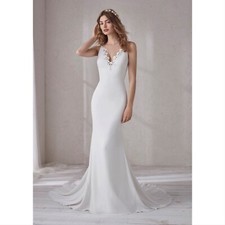 Pronovias Manon Crepe Mermaid Gown Ivory Size 10