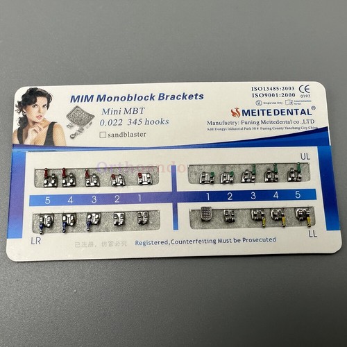 10* Dental Orthodontic Metal Brackets Braces MIM Monoblock Mini Roth/MBT 022 345 - Picture 5 of 17