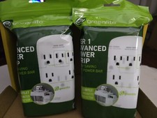 Lot 2 Greenlite 5 Outlet Tier 1 Advanced Power Strip Wall Mount Surge Protector