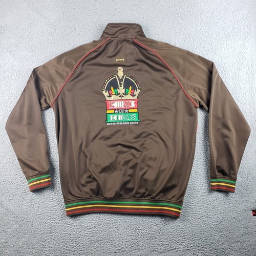 LRG Lifted Research Group Track Jacket Mens 2XL Brown Roots King of Kings - Picture 2 of 13