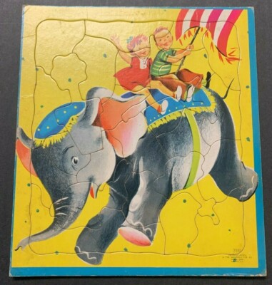 1951 SAALFIELD PUBLISHING *CIRCUS ELEPHANT PUZZLE* (RJF) 122621