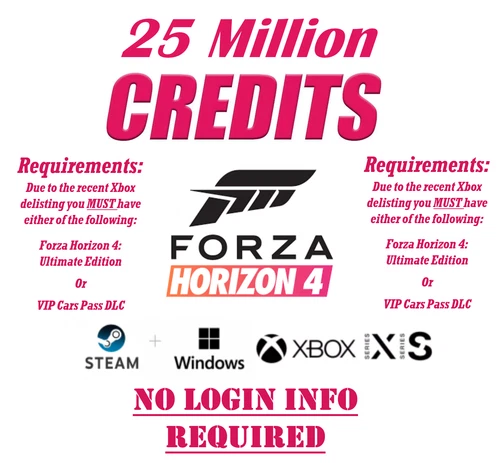 Forza Horizon 4 | x25 Millionen CREDITS - 100% Safe - XBOX ONE+X|S - PC - STEAM