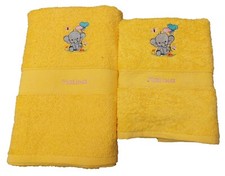 Duschtuch, Handtuch oder 2er SET Elefant  Geschenk bestickt personalisiert NEU