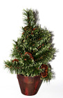 Artificial Pine Tree w/ Pine Cones Miniature Mini Christmas Tree Home Decor