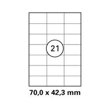 50 arkuszy etykiet do drukarek 70 x 42,3 mm DIN A4 (1050 szt.) laserowa etykieta do kopiowania