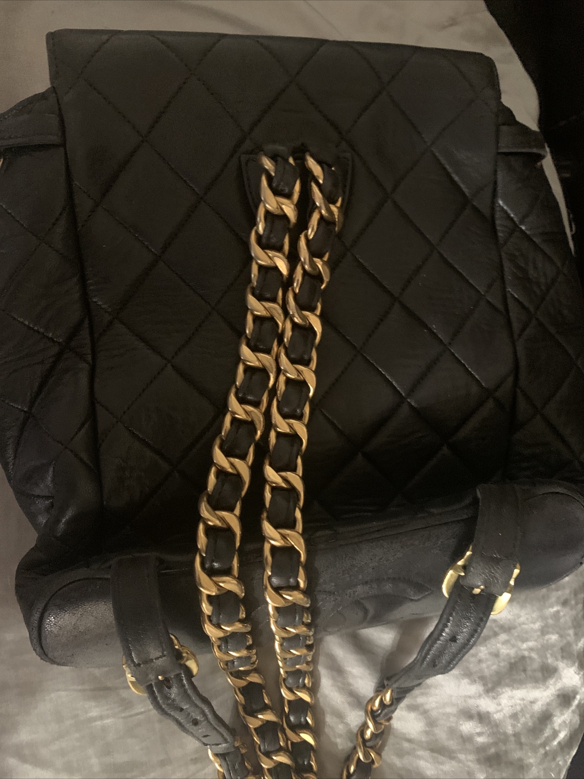 CHANEL Duma Matelasse Chain Quilted Backpack Leather Black 100percent AUTHENTIC image 2