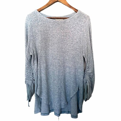 Anthropologie Saturday Sunday Women's Tenley Teal Tunic Ribbed Sweater Medium