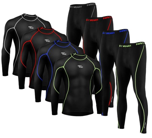 Mens Boys Body Armour Compression Baselayers Thermal Shirt Top Leggings Skin Set - Picture 7 of 11
