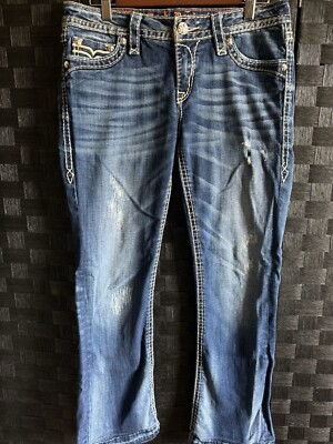 Rock Revival Jeans Womens 30 Boot Cut Low Rise Distressed Penny