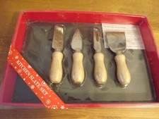 NEW SLATE CHEESE BOARD SET WITH 4 UTENSILS 11.5"X8" NIP