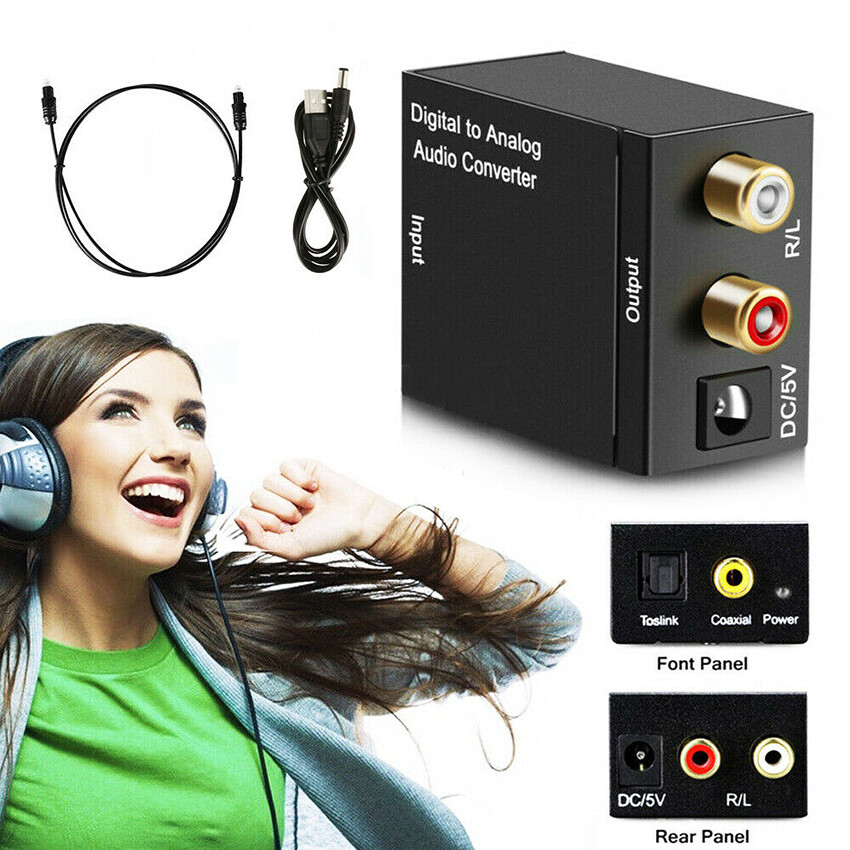 Optical Coax Coaxial Toslink Digital to Analog Audio Converter - Main Image
