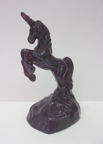 Mosser Glass Eggplant Purple Mystical Unicorn Figurine Former Fenton Mold - Picture 6 of 6