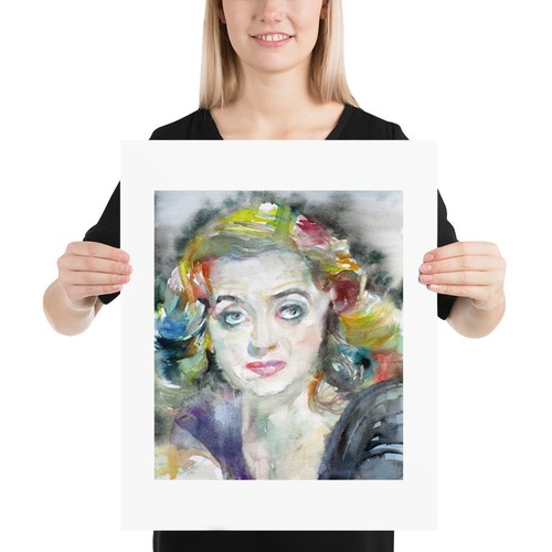BETTE DAVIS retrato acuarela - PÓSTER - ¡Varios tamaños! pintura estampada hollywood - Imagen 4 de 7