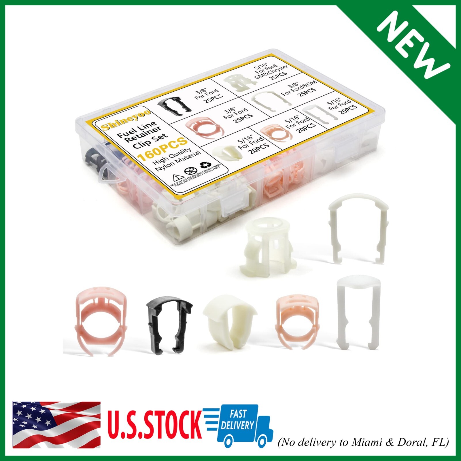 Fuel Line Retainer Clips 160PCS, 3/8 & 5/16 Fuel Line Retaining Clip ...