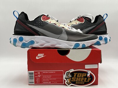 Nike React Element 87 Dark Grey 2018 Size 11 Used Rare Authentic Trainer Runner
