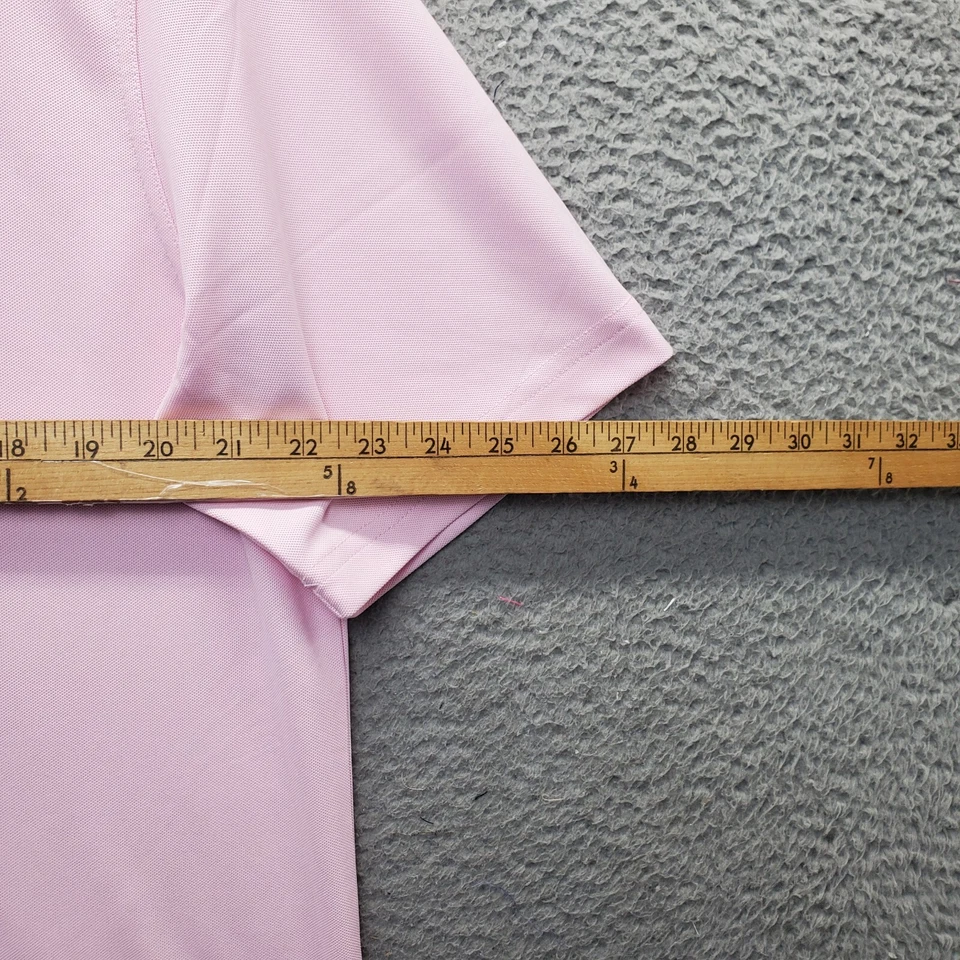 Camisa Polo Greg Norman Hombre Grande Rosa Golf Rendimiento Manga Corta Popover Logo Foto 3 de 4