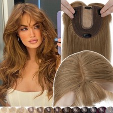 Russian Remy Clip In 100 Real Remy Human Hair Piece Topper with Bangs for Women