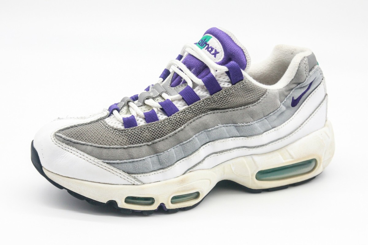 Nike Air Max 95 White Purple Grey Grape Hornets 307960 109 Women 