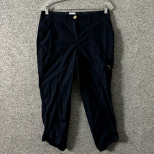 Chico's Women's Size 0 Blue Cotton Skinny Cropped Cargo Pants