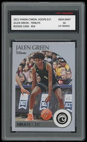JALEN GREEN 2021 PANINI CHRONICLES DRAFT PICKS HOOPS 1ST GRADED 10 ROOKIE CARD