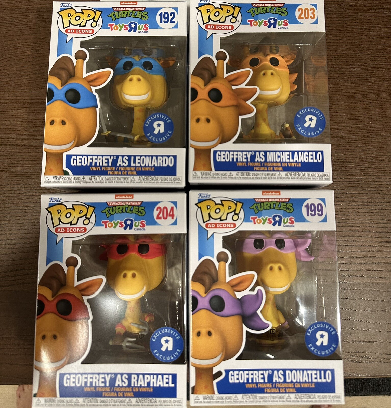 ToysRUs Exclusive Geoffrey funko - Michelangelo, Donatello, Leonardo And Rafael