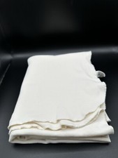 Kate Quinn Organic Cotton Swaddle Wrap Baby Security Blanket Ivory Cream Ribbed