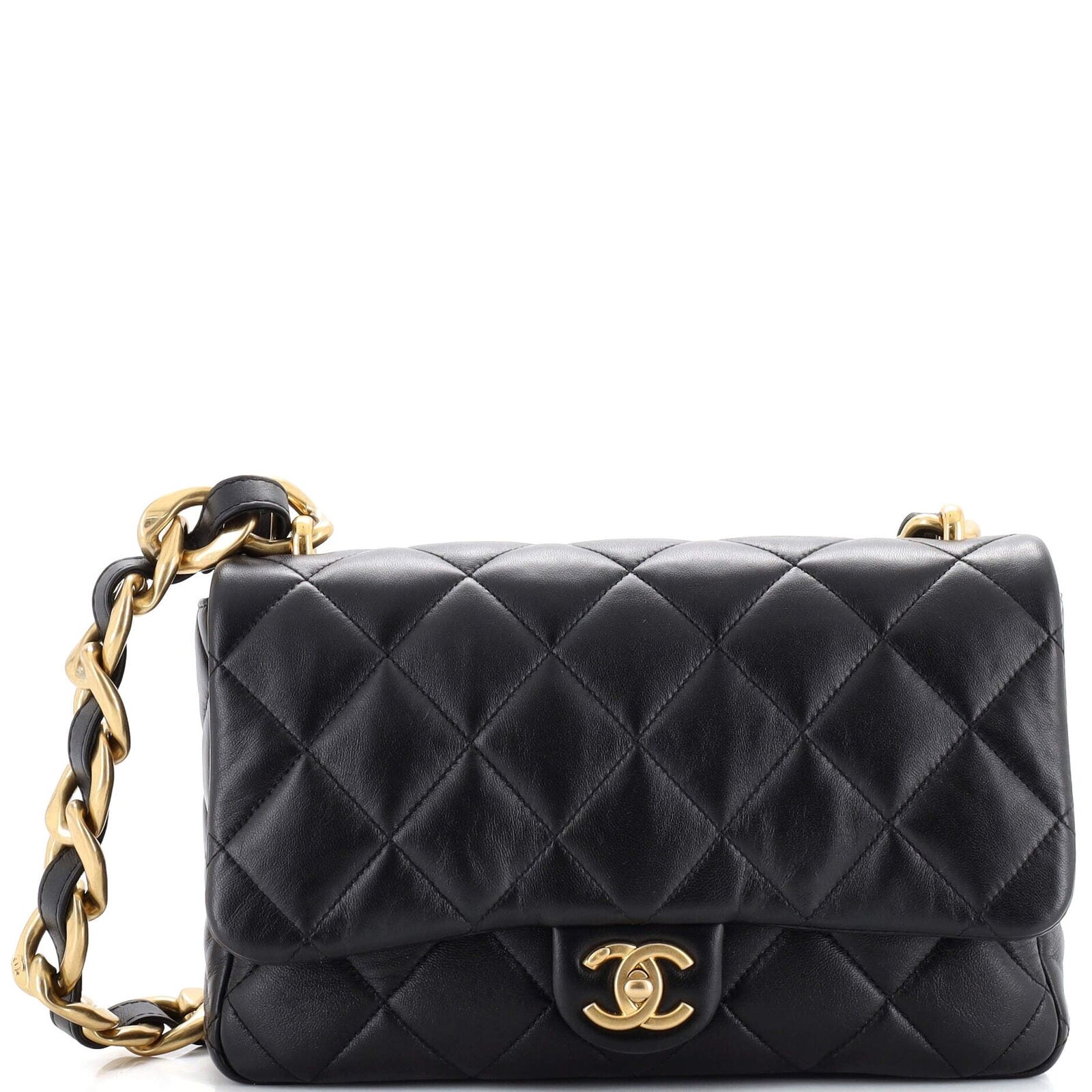 Chanel Funky Town Flap Bag Quilted Lambskin Large Black
