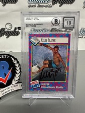 KELLY SLATER AUTOGRAPHED 1993 RC SI FOR KIDS #175 ON CARD BECKETT BGS SLABBED 10