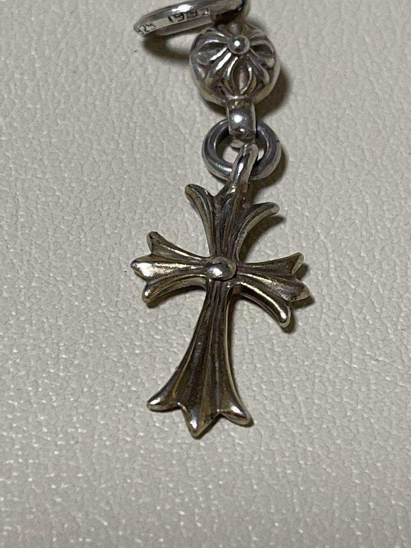 Chrome Hearts 925 Silver Tiny CH Cross with One Ball Charm Chrome Hearts 925 Silver Tiny CH Cross with One Ball Charm