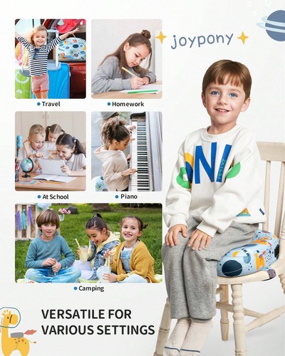 4 - Inch Round Booster Seat for 1 - 10Y Kids - Non - Slip, Space Design - Picture 6 of 12