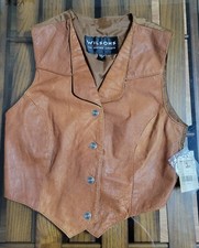 NWT WILSONS THE LEATHER EXPERTS Women s Brown Leather Vest Sz S