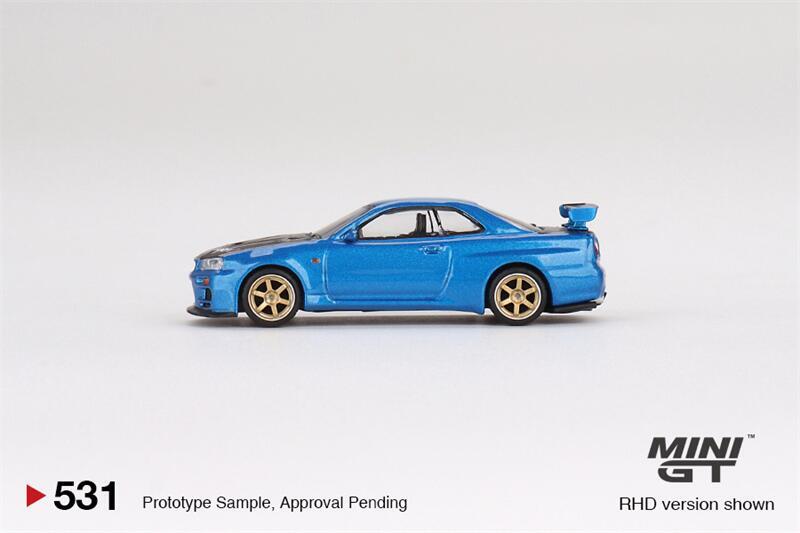 ミニカー MINI GT Nissan Skyline GT-R Bayside Blue Mini GT 1:64 Nissan Skyline GT-R (R34) Top Secret Bayside