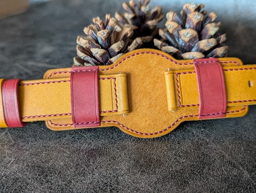 Handmade Genuine Leather Bund Strap. Watch Band Vintage Style Cuff. 26 24 22mm. - Picture 3 of 12