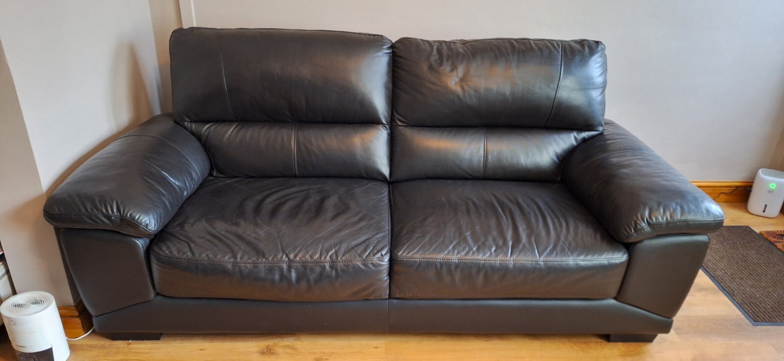 2 and 3 seater brown leather sofas eBay