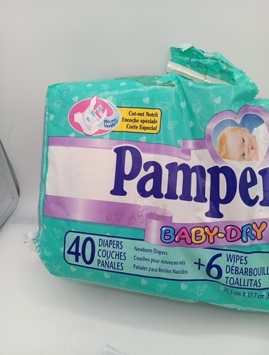 Vintage 1999 Pampers Baby Dry Newborn Diapers OPENED 30 Ct - Picture 3 of 14