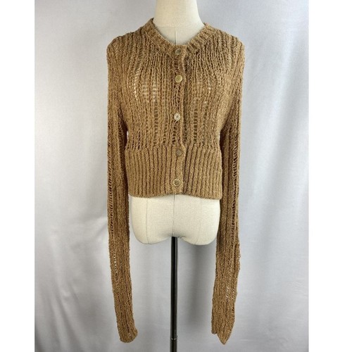 TheOpen Product Gr. 1 = XS / S Rippstrick Cardigan Oberteil hellbraun