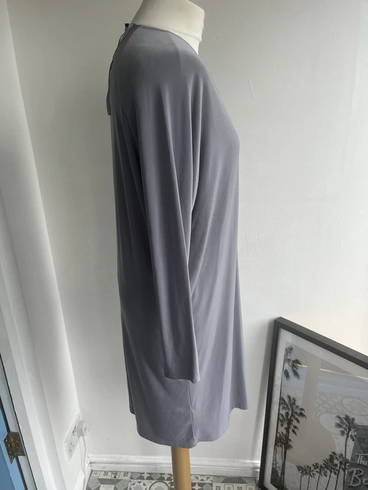Ladies Calvin Klein By Francisco Costa Dress Womens Size UK 12 Grey Lagenlook - Image 3 of 4