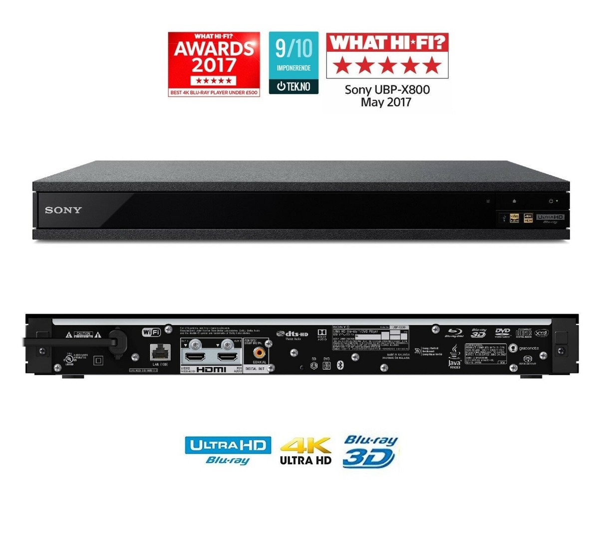 Sony UBP-X800 Ultra HD Blu-Ray/DVD Smart Network 3D 4K HDR Twin