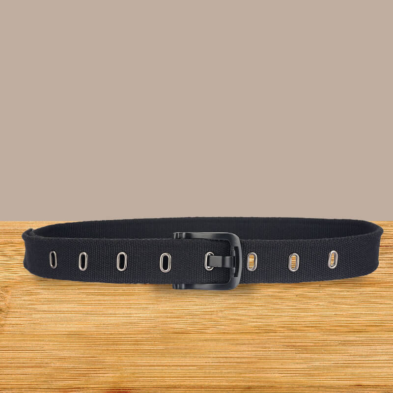 Men's Belt for Jeans Single Prong Metal Buckle Canvas bed Strap with
