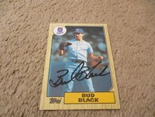 1987 TOPPS BUD BLACK AUTOGRAPHED CARD