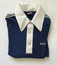 Vintage Rutgers Shirt Blue White Collar Polo Made in USA R University NJ College