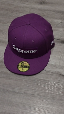SALE!! SUPREME CHAMPIONSHIP BOX LOGO PURPLE NEW ERA FITTED SZ 7 3