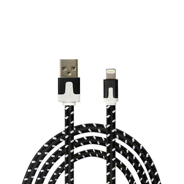 CABLE CARGADOR TRENZADO Sincronización de Datos Fideos Tela Alimentación PARA IPHONE X 8 7 PLUS 6 5S Foto 4 de 4