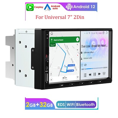 7'' Double 2DIN Android 12 Touch Screen BT Car Stereo Radio GPS WIFI USB CarPlay